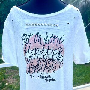 Put on Some Lipstick & Pull Yourself Together Embellished Tee